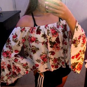 off the shoulder flower top